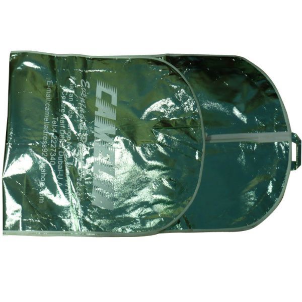 Vl 75g Silvery Unwoven Fabric Dress Garment Suit Bag With Purple Binding, 2C Printing