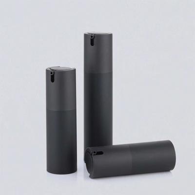 Frosted Matte Black Airless Bottle 10ml 30ml 50ml With Different Decoration