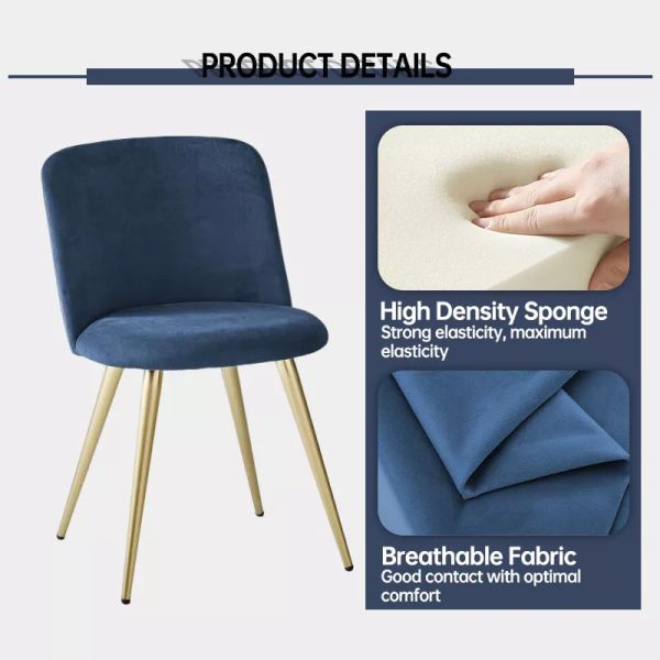 Multiple Colors pink  Gold Leg Dining Chair