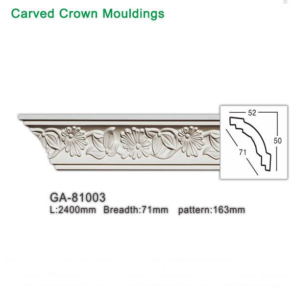 Factory sales home interior decorative pu cornice/ carved crown moulding