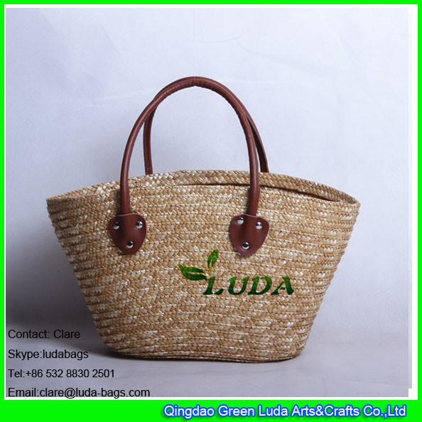 LDMC-007 wholesale natural cheap basket bag lady wheat straw bags