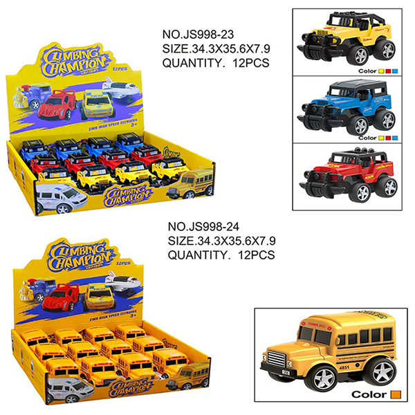 Mini Pull Back Monster Trucks Children's Play Toys Friction Vehicle Big Wheels