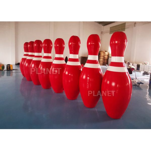 OEM Red 2m Tall Giant Blow Up Bowling Pins For Snow Sport Game