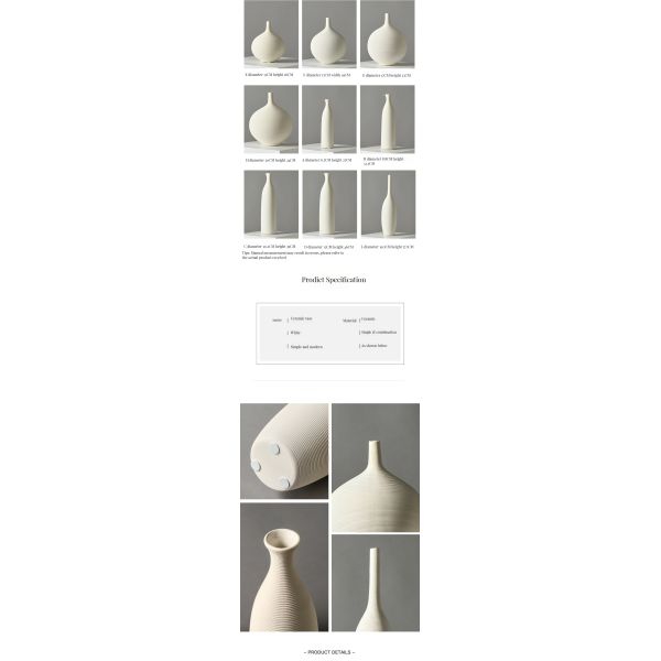 Elegant White Ceramic Vase for Dining Table Decor and Fresh Living Room Arrangements