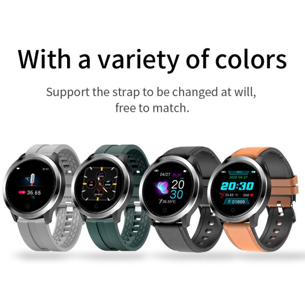 Corazón Rate Blood Pressure 1.3inch del oxígeno de la sangre del Smart Watch del Smart Watch del silicón F75