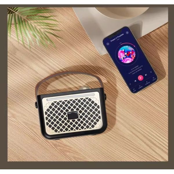Compact Retro Bluetooth Speakers Wireless Bluetooth 5.3 Speaker For Home KTV Entertainment
