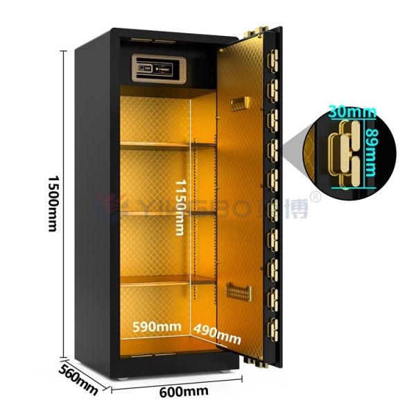 Intelligent Dual Alarm Large Fingerprint Lock Safe Box 120kg For Security YB/RS-150