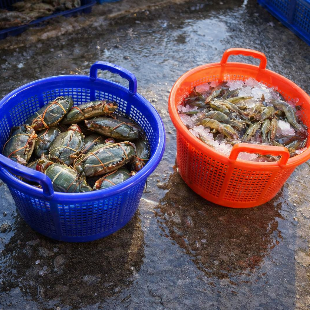 Industrial Plastic Shrimp Basket For Ecuador Shrimp Industry OEM Manufacturer