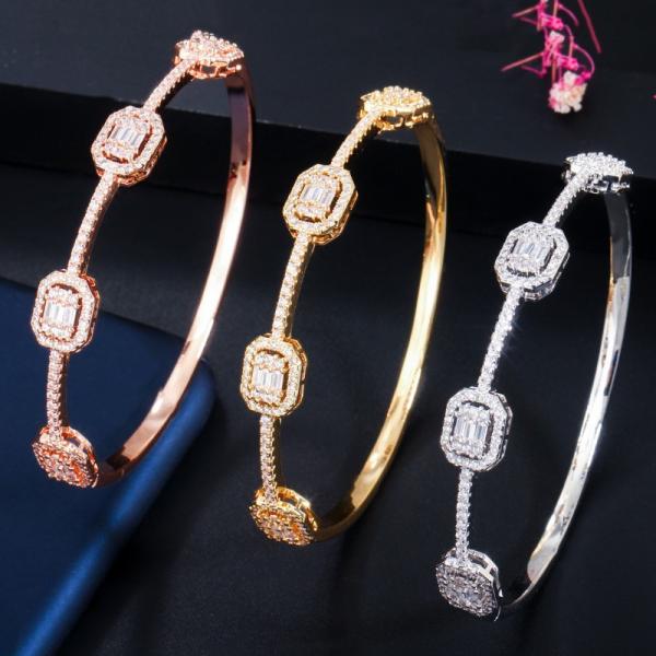 Bridal Bangles Classical Charm Shinny AAA CZ Bracelet Multicolor New Design Jewelry for Women Party