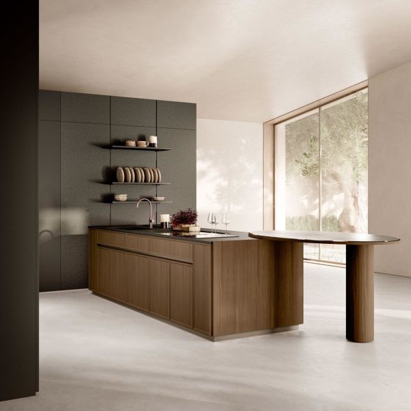 Meubles modernes sur mesure Cuisine Salle à manger Armoire de porte en faisceau en bois Armoire murale de cuisine