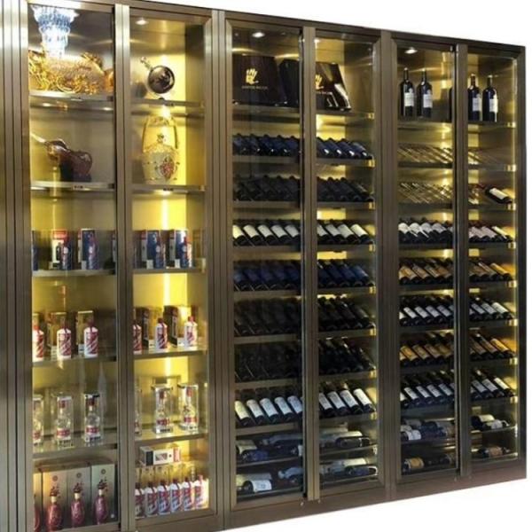 Light Luxury Stainless Steel Wine Cabinet Partition For Restaurant