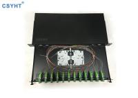 19 quadro de distribuição ótico da fibra da polegada 1U 24FO FDF com porto frente e verso do adaptador do SC 12