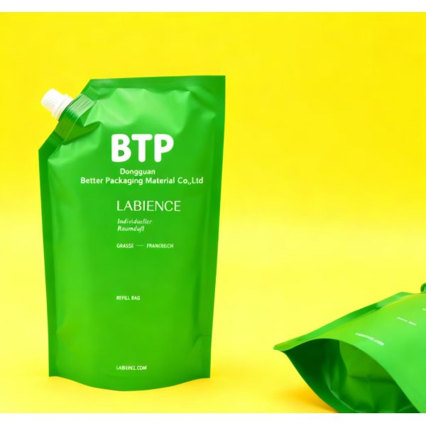 Customized 100ml 500ml 1L Colorful Plastic Stand up Spout Pouch with Spout Biodegradable Gravure Printing for Shampoo Soda Juice