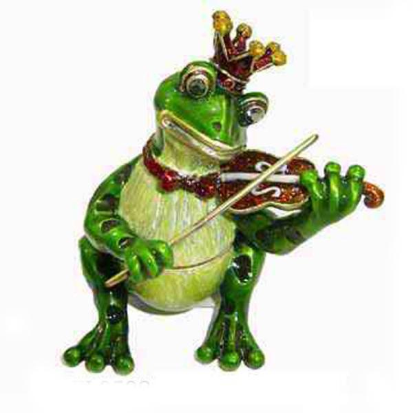 Violin Frog Trinket Box Music Jeweled Box Pewter Frog Jewelry Box Green Frog Trinket Box   Frog Trinket Box Jeweled Box