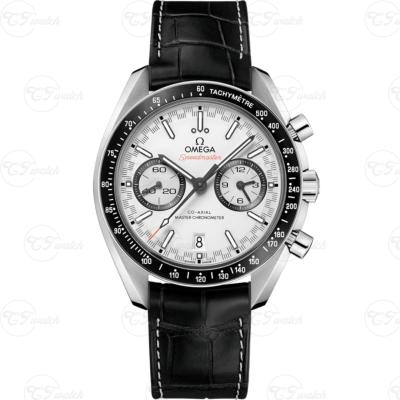 Omega Speedmaster Racing 44.25MM Clone Watch Automatique 9900 Mouvement Chronographe en acier inoxydable à cadran blanc