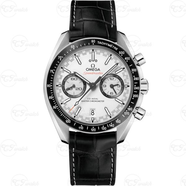 Omega Speedmaster Racing 44.25MM Reloj clon Automático 9900 Movimiento Cronógrafo de acero inoxidable con dial blanco