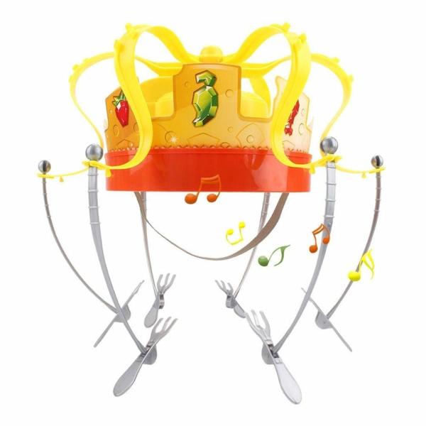 Funny Toy Basketball Hoop , Crown Food Hat Electronic Spinning Snack Food Game