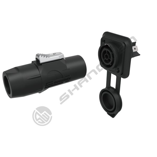 Waterproof Powercon Female Plug Connector IP65 3 Conductor 20A 250V