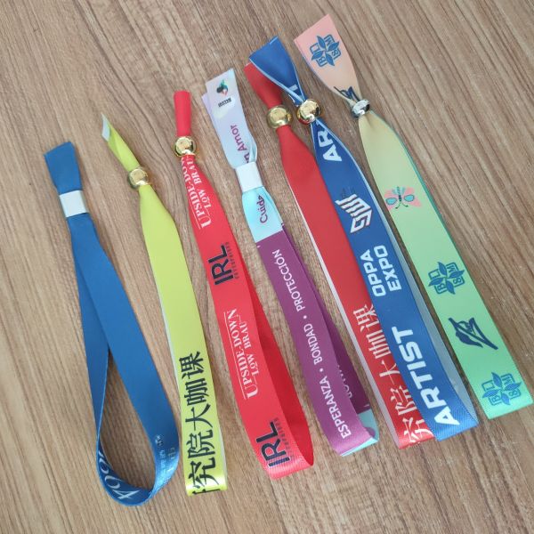 ID Wristband Custom Eco Friendly Fabric Woven Cloth Bracelet for Events and Parties