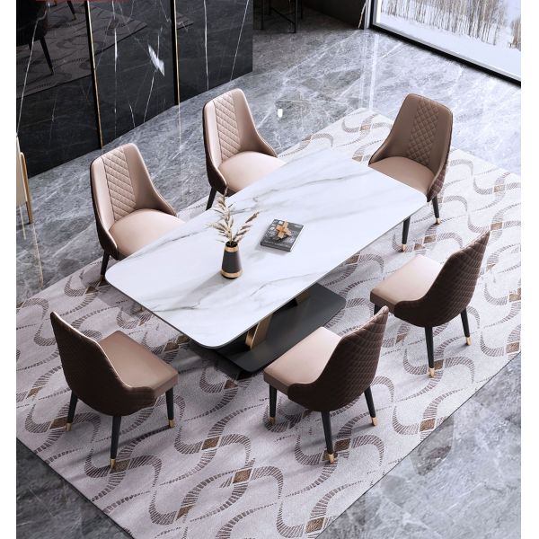 OEM Black Dining Table Marble Onyx Modern Furniture