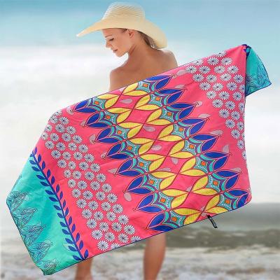 Toalha de praia de camarão de microfibra impressa absorvente suave durável