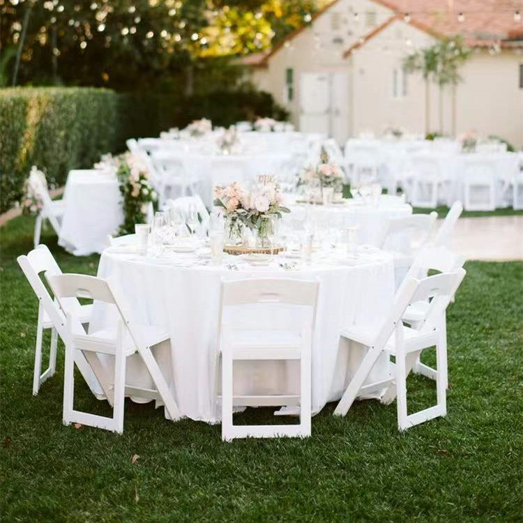 Outdoor Home Bar Elegant Wimbledon White Dining Banquet Plastic Resin Folding Chairs