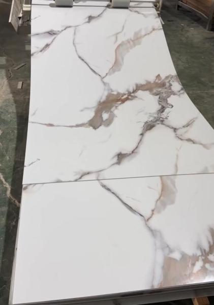 grey color UV marble wall panel waterproof plastic marble board for bathroom popular UV marmol a Latina America