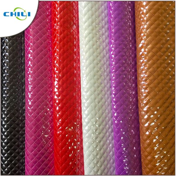 Chunky Rexine Floral Quilted Leather Fabric , Faux Leather Upholstery Shoes Decor