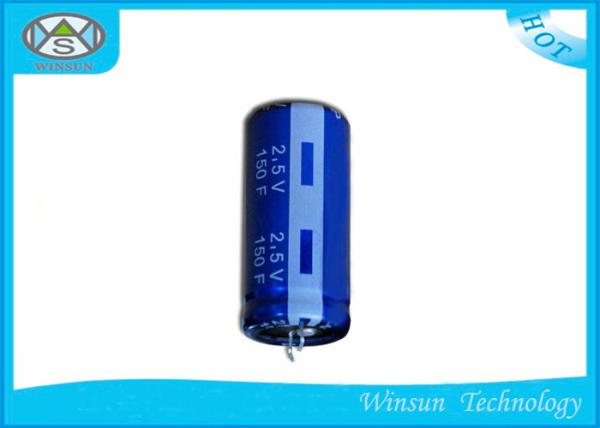 Radial Super Farad Capacitor Low ESR Screw Type 2.5V 20F / 25F Cylindrical Shape