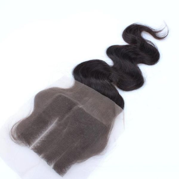 Unproducssed Peruvian Hair 3 Part  Natural Color Body Wave 4*4 Lace Closure