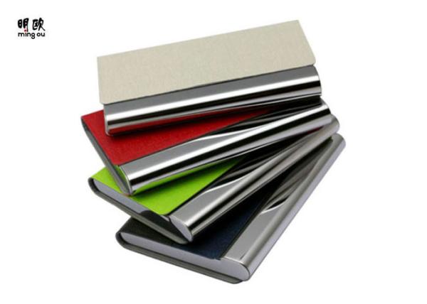 Pocket Business Card Holder Organizer , Slim Leather Wallet Credit Card Holder With Name