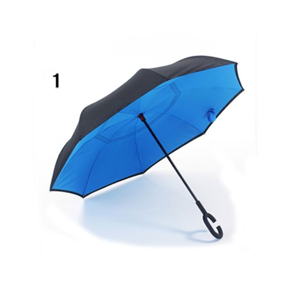 Colorful 23inch 8k 190T Pongee Personalized Compact Inverted Reverse C Handle Umbrella