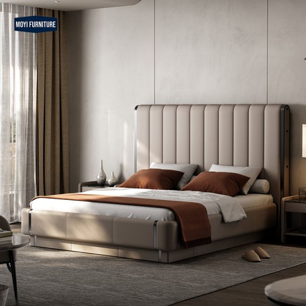 Sample Soft Bed Master Bedroom Light Luxury Dressing Table Bedside Table Integrated Bed Modern Villa Italian High End Authentic Furniture