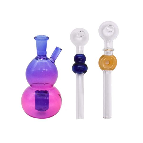 A cabaça roxa do Borosilicate 150℃ deu forma à tubulação de vidro do cachimbo de água