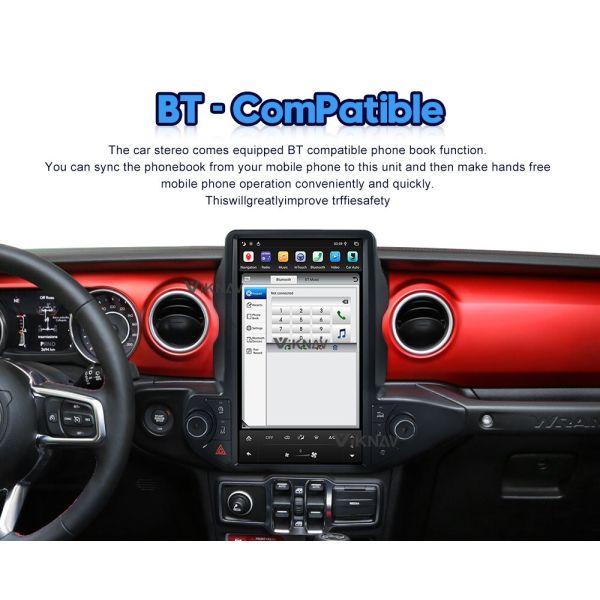 Авторадио для Jeep Wrangler (2018-2021) 13,6 дюйма GPS навигация DVD мультимедиа авто стерео 2din