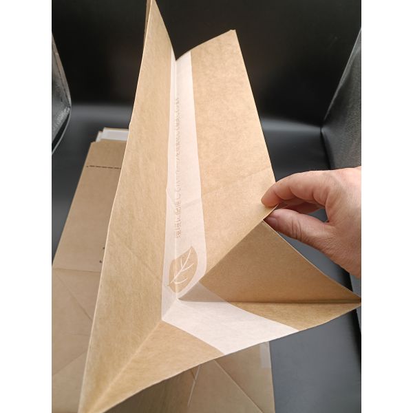 Custom Size Self-Adhesive Brown Kraft Paper Square-Bottom Bags Eco-Friendly Recyclable Packaging for Gifts Documents Crafts