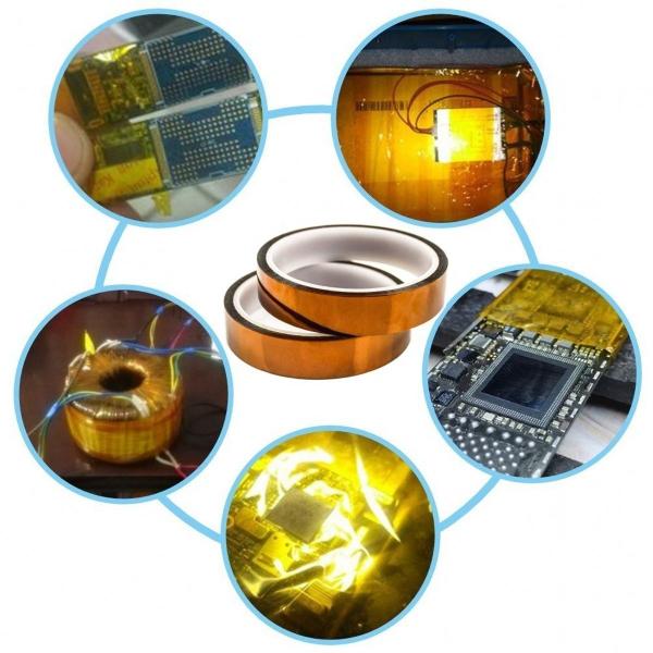 Gold Kapton Polyimide Tape , 3D Printer Platform / BGA Heating Polyimide Adhesive Tape