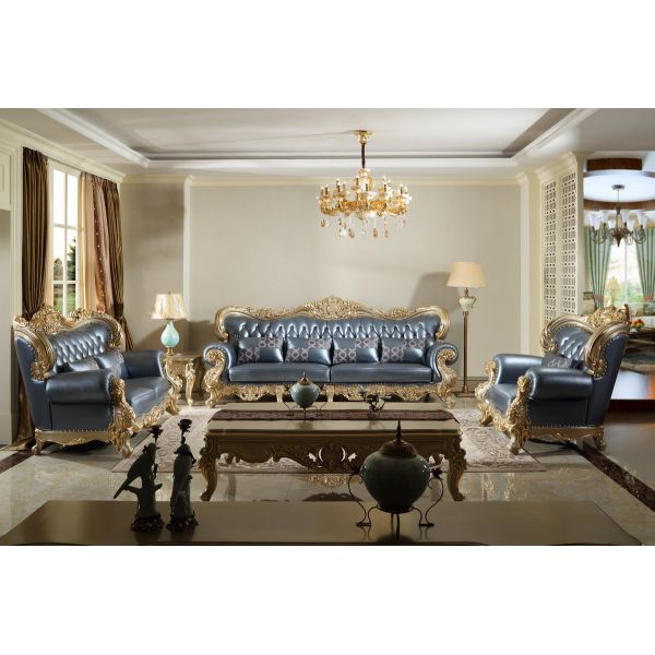 Joyful Ever Luxury Genuine leather 1+2+3 seat Sofa in European Classic design Furniture