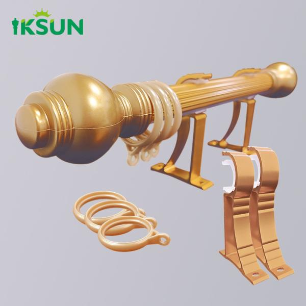 Manufacturer Luxury Window Accessories Decorative Metal Curtain Poles Pipe Window Aluminum Curtain Rod