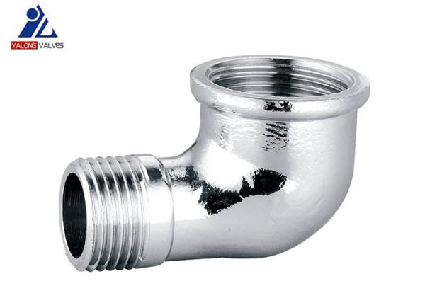 Chrome Plated 2M Female Elbow Connector Brass ISO14001