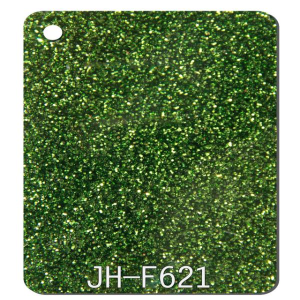 Green Glitter Colorful Acrylic Sheets  0.118 Thickness