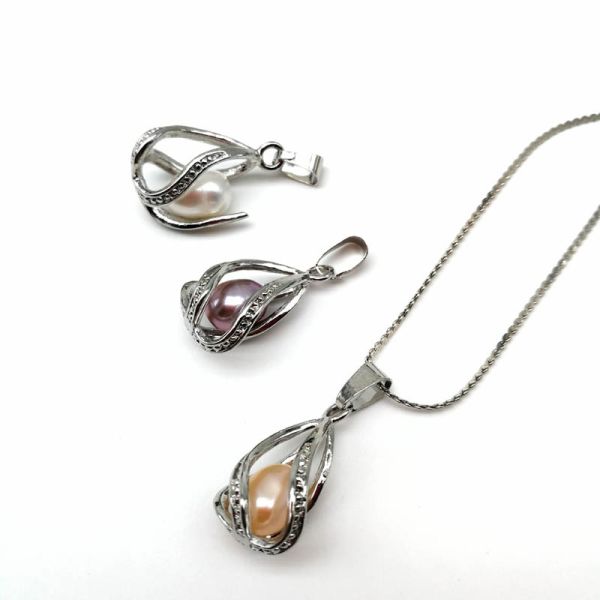 Fashion Necklace For Unisex Gift Pearl Cage Pendant Essential Oil Diffuser Jewelry Making Accessories