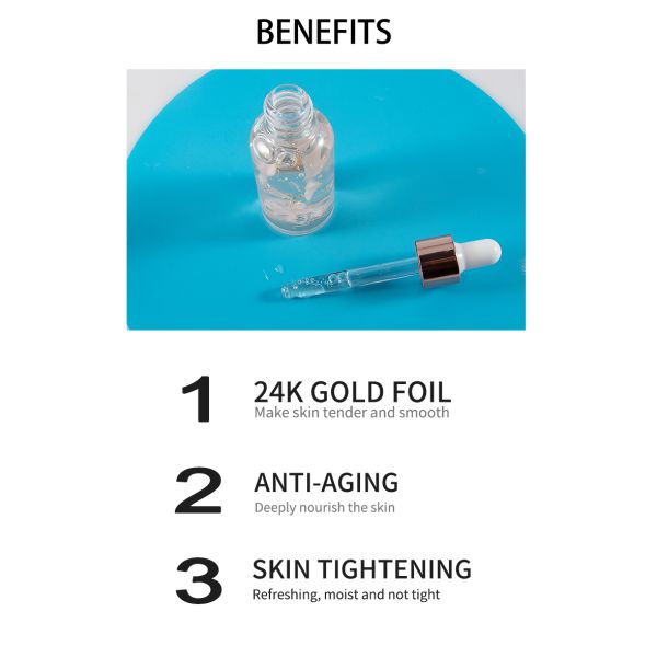 Collagen 24k Gold Rose Petal Face Serum For Sensitive Combination Skin