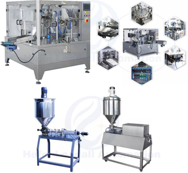 Food Grade SS304 Premade Bag Packing Machine , Stand Up Bag Premade Pouch Filling Machine