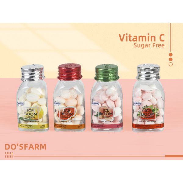 Menta sana de la vitamina C que refresca a Sugar Free Tablet Candy amelocotonado dulce