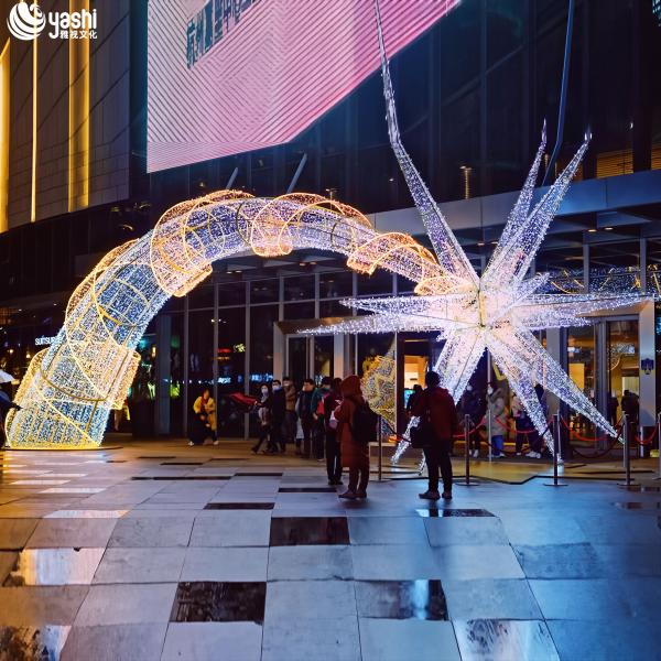 Outdoor Festival Party Arch Meteor String Lights With Rust Proof Steel Frame