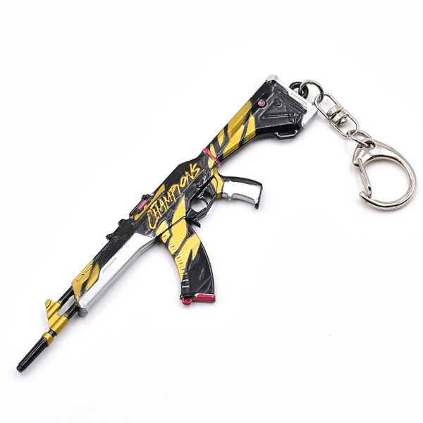 Gold mini metal gun model Prime Vandal Keychain Metal crafts Valorant shoot game gear gift decoration art
