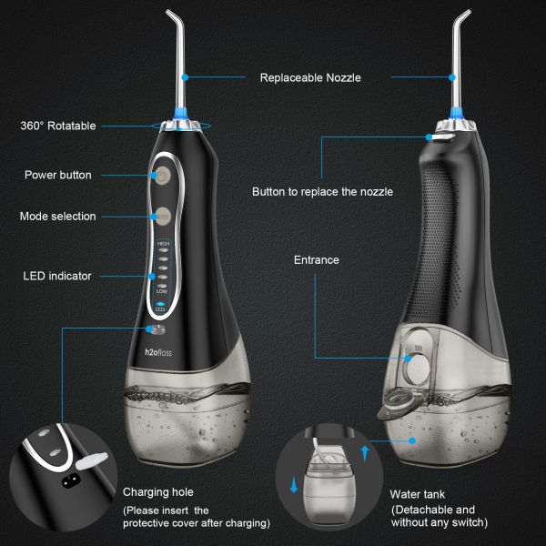 USB Flosser воды 5 работая режимов портативный порученный для устной чистки