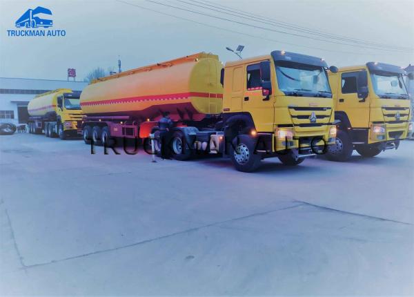 50T Oil Tank Trailer 35 Cbm 3 Axles 3 Compartments Double Line Air Brakes