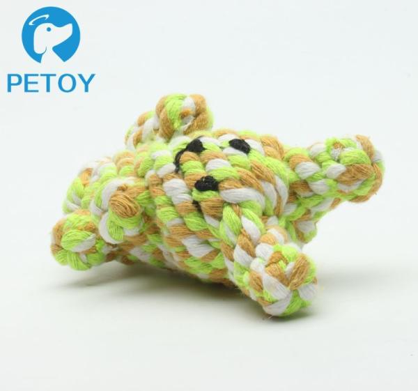 Professional Lovely Rope Bear Dog Toy  Bright Color  BSCI Certification